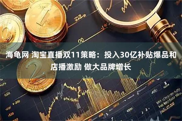 海龟网 淘宝直播双11策略：投入30亿补贴爆品和店播激励 做大品牌增长