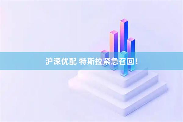 沪深优配 特斯拉紧急召回！